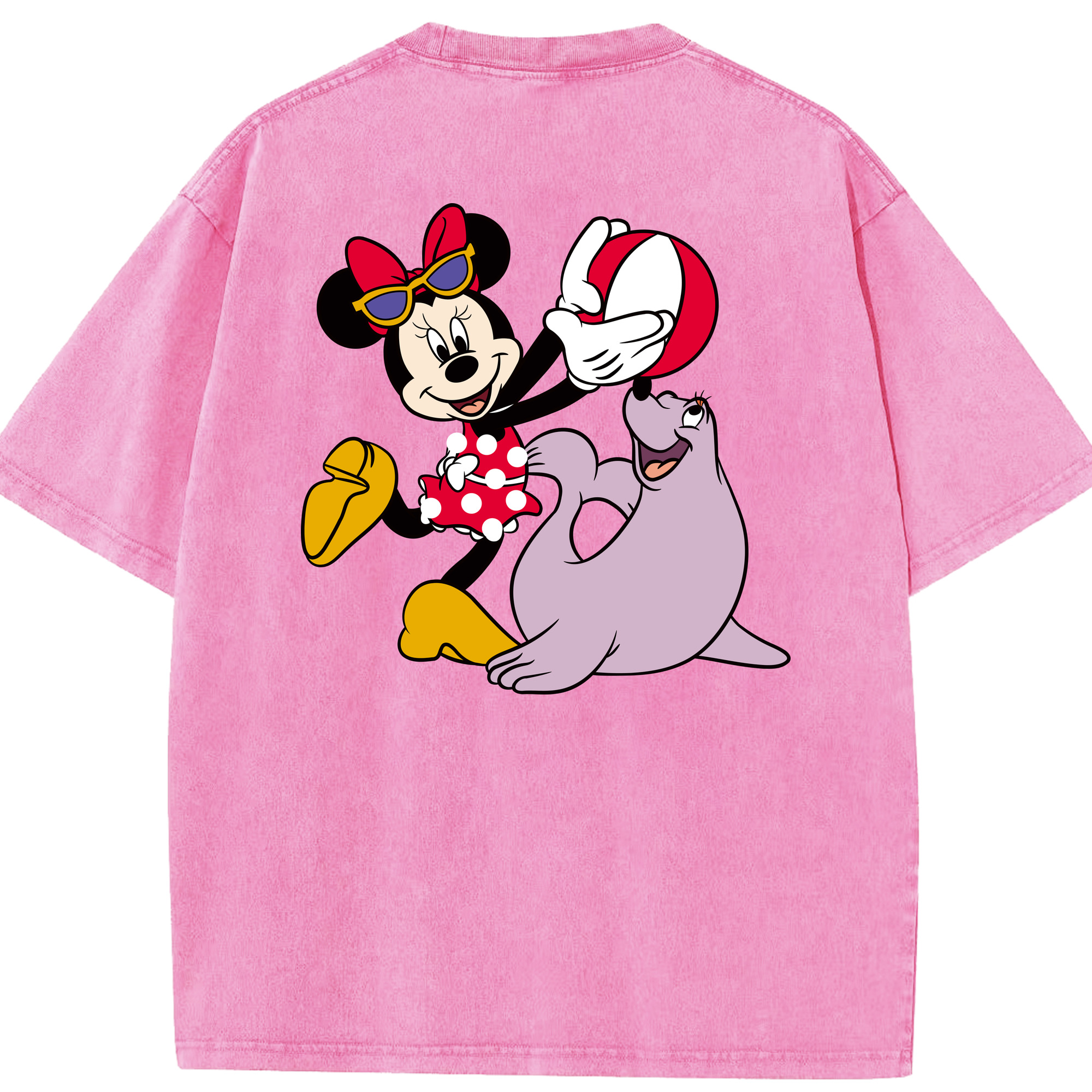 （画像用） ミッキーマウス Mickey Mouse 綿100% ヴィンテージ風 半袖Tシャツ（背面プリント）